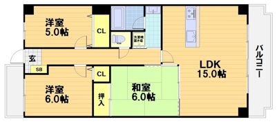 アメニティ双ヶ丘の間取り画像