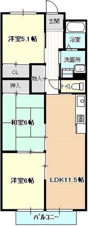 コーポ大門の間取り画像
