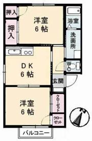 リバーサイドコーポ B棟の間取り画像