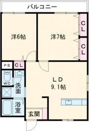 山二ツ・マンションの間取り画像