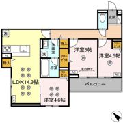 トリシア 東大利の間取り画像
