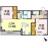 D-ROOM都賀2丁目ⅡｰB棟の間取り画像