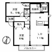 ツインズK．K Ⅰ棟の間取り画像