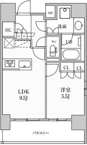 シーズンフラッツ上野稲荷町の間取り画像