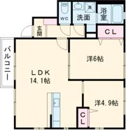 チェリー南B棟の間取り画像