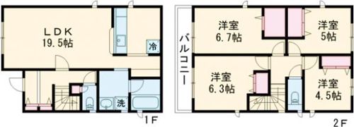 クレイドルガーデン東大阪市横小路町第4-3号棟の間取り画像