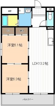 第5グランドハイツ鬼頭の間取り画像