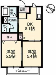 ピースグリーン A棟の間取り画像
