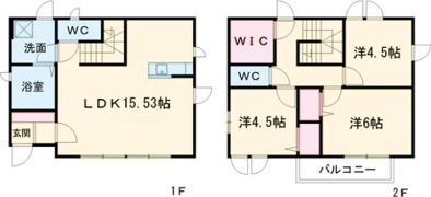 ラヴィーヌ芝の内Ⅱ B棟の間取り画像