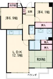 サニーヒル会瀬 2号館の間取り画像