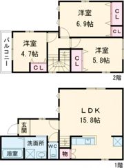 フジパレス戸建賃貸青山二丁目の間取り画像