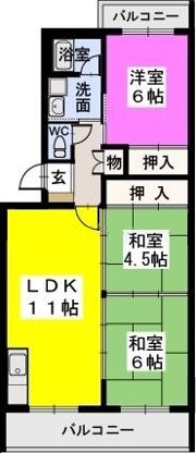 コーポラス国分の間取り画像