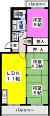 コーポラス国分の間取り画像
