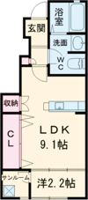 Fille Flats OYACHI（フィユフラッツ逢谷内）の間取り画像