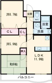 ヴェルジュ新飯田の間取り画像