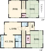 六分一戸建の間取り画像