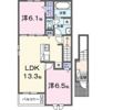 オーリュー三潴 Aの間取り画像