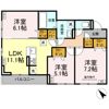 D-ROOM都賀2丁目ⅡーA棟の間取り画像