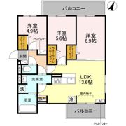 リベルテ四条梅津の間取り画像