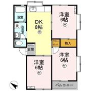 湖水ハイツ B棟の間取り画像