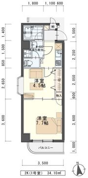 クレセール河原町の間取り画像