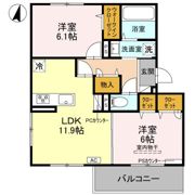 GRAMM奥海印寺 WESTの間取り画像