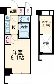 エステムコート神戸県庁前Ⅲフィエルテの間取り画像
