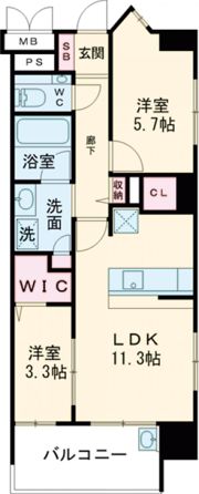 アクタス籠町グランミライの間取り画像