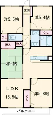 ジョリヴィ安城二本木205の間取り画像