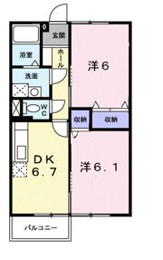 ハーモニーハイツカスミ Aの間取り画像