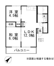 笹沖ハイムⅠの間取り画像