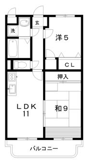 ヴィラージュ川北の間取り画像