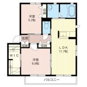 シャンティ韮川 Aの間取り画像