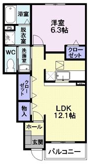 リリエンハイム Bの間取り画像