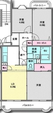マンション南斗の間取り画像