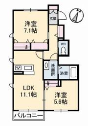 シャーメゾン伊倉本町の間取り画像
