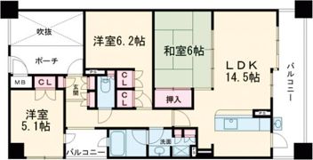 ウォーターレジデンス大津アクアエールの間取り画像