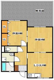 ハイフラット静徳の間取り画像