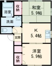 エスポワール天神 A棟の間取り画像