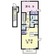 サンシャイン 桜川 Cの間取り画像