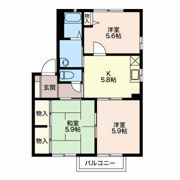 サンハイム東大垣Dの間取り画像