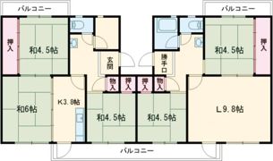 UR 泉南一丘団地 62棟の間取り画像
