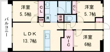 アルファスマート九品寺の間取り画像