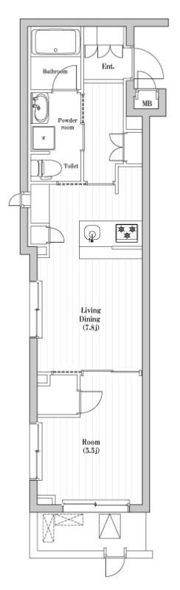 レジデンス東中野ガーデンの間取り画像