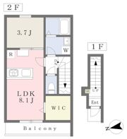 GALLERY HOUSE 衣山 Bの間取り画像