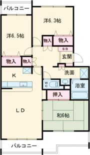 東香里野村マンションの間取り画像
