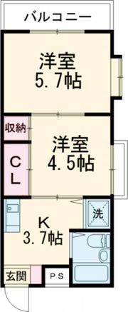 河辺マンションの間取り画像