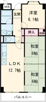 AuroraCourt大東の間取り画像