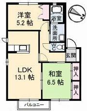 ジュネスタウン A棟の間取り画像