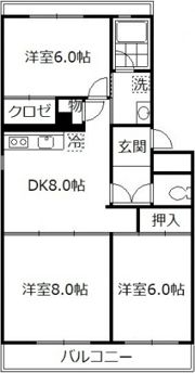 松沢マンションの間取り画像